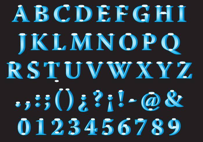 雪向量字体类型