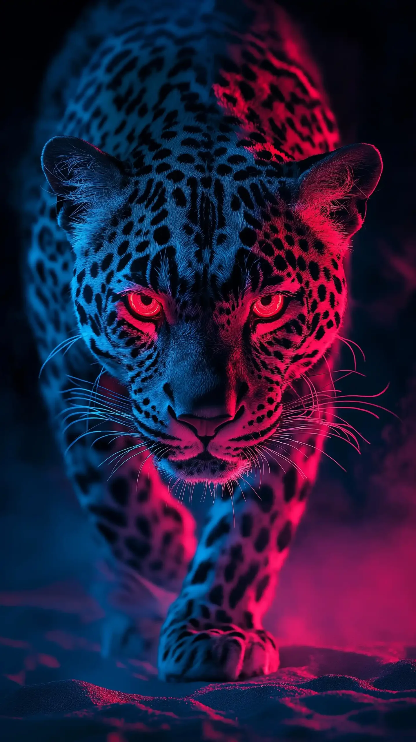 Infrared Leopard Close-Up Midjourney提示词