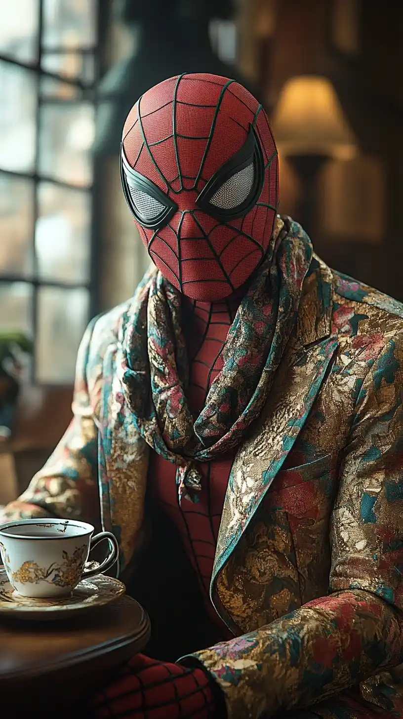 Spider-Man in Kitsch Decor Midjourney提示词