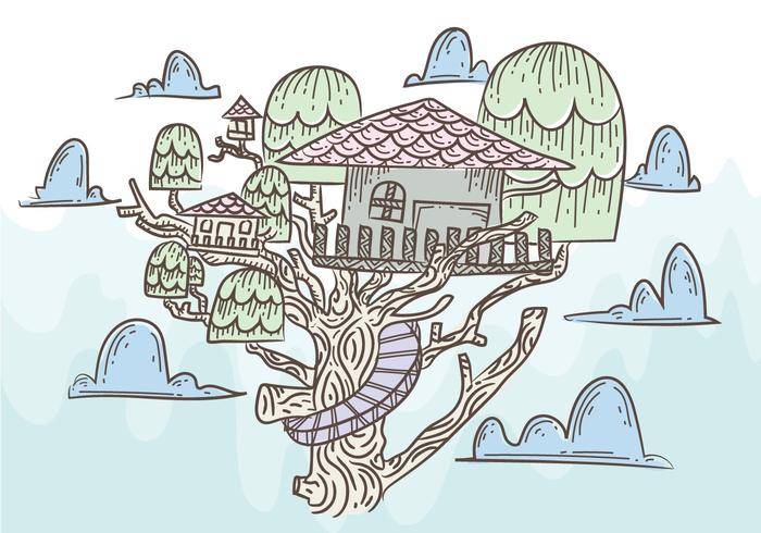 免费的树屋矢量图
