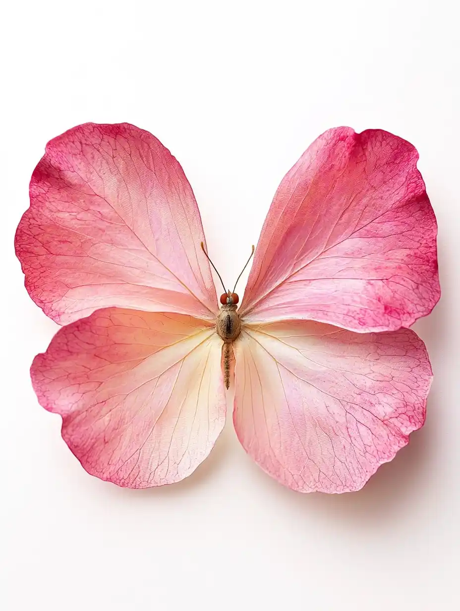 Butterfly on Pink Petal Midjourney提示词