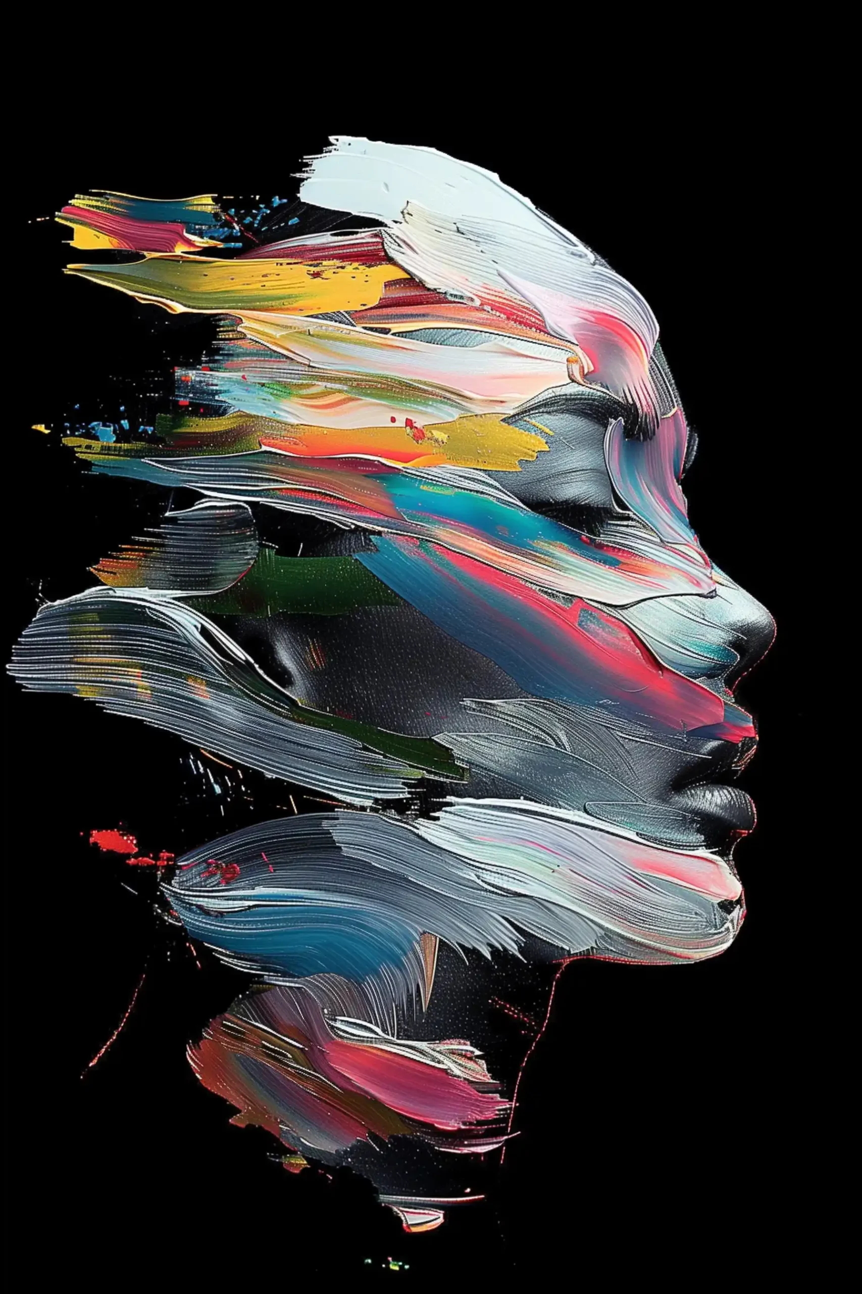 Abstract Brushstroke Portrait Midjourney提示词