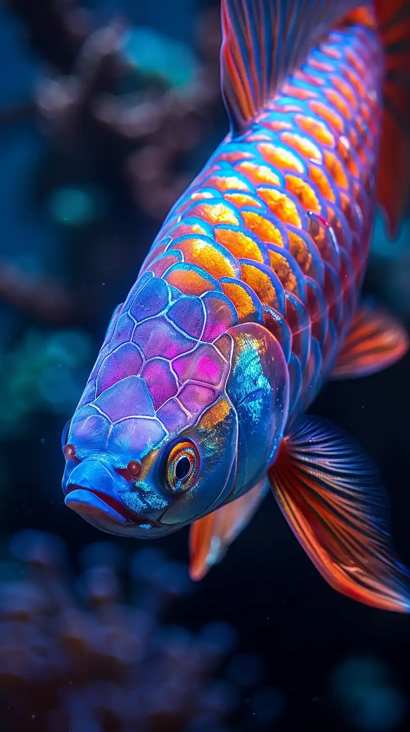 Vivid Arowana Pose Midjourney提示词
