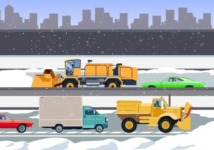 清扫城市道路矢量的吹雪机