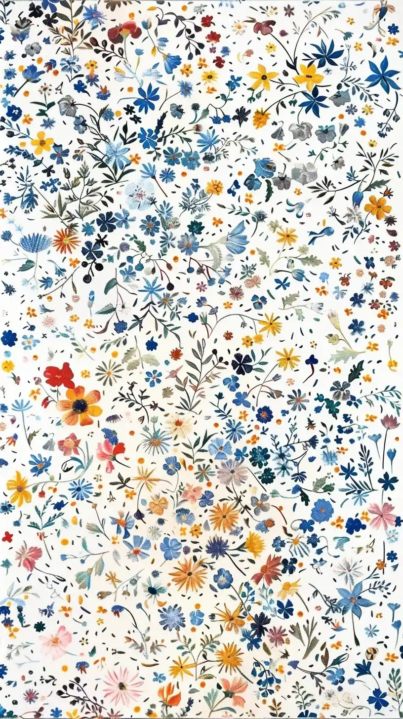 Tiny Wildflower Pattern Midjourney提示词