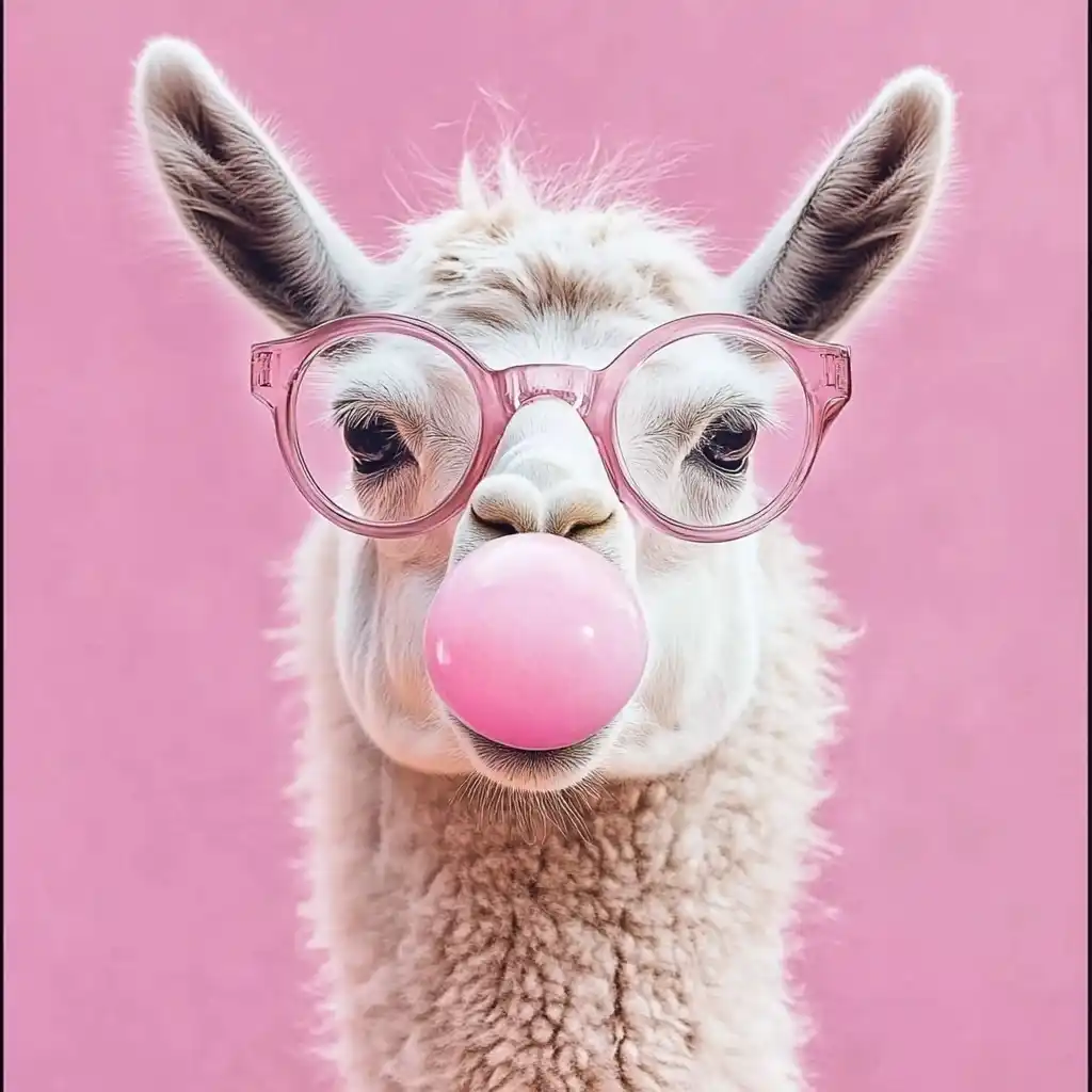 Whimsical Llama Wall Art Midjourney提示词