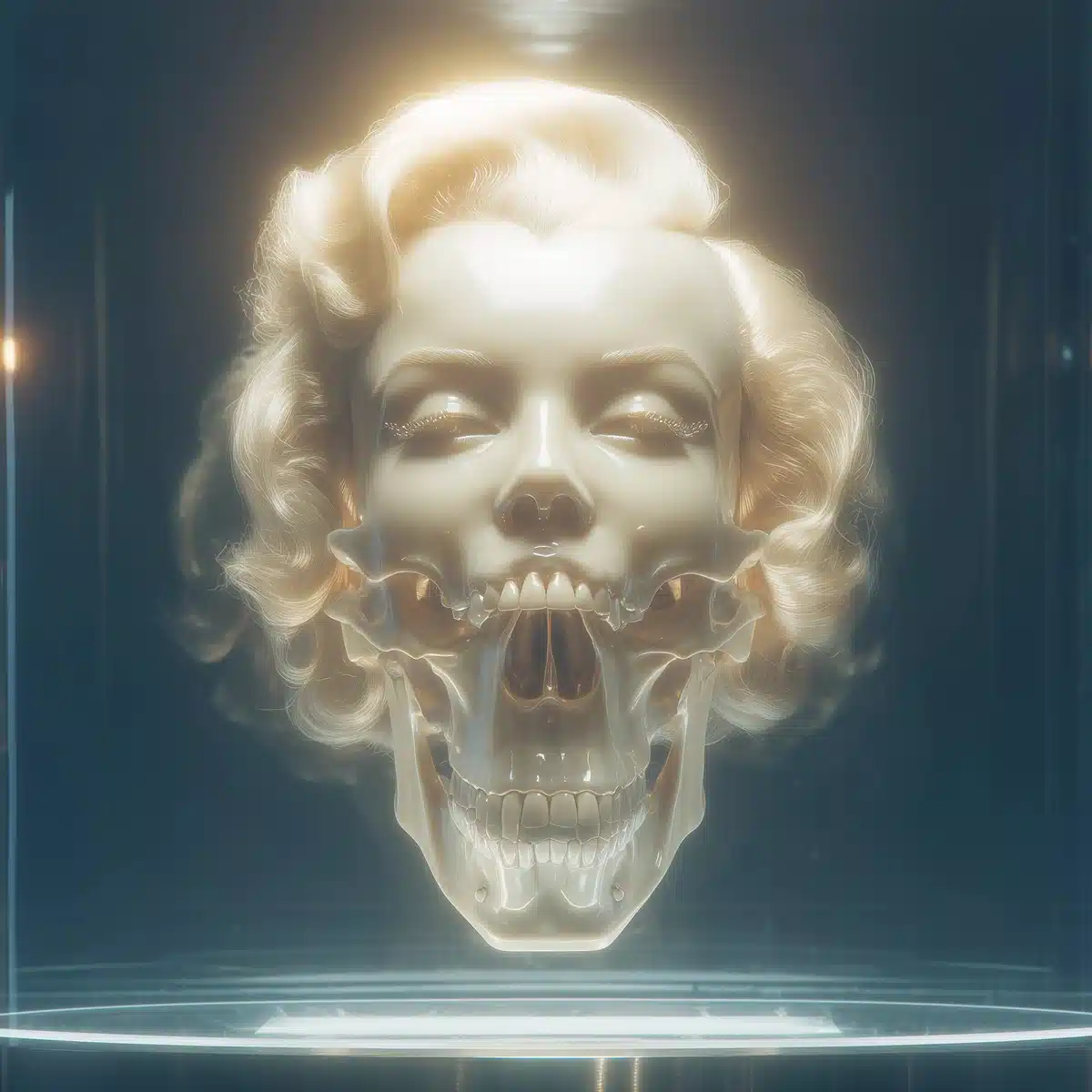 Monroe Skull Chaos Art Midjourney提示词