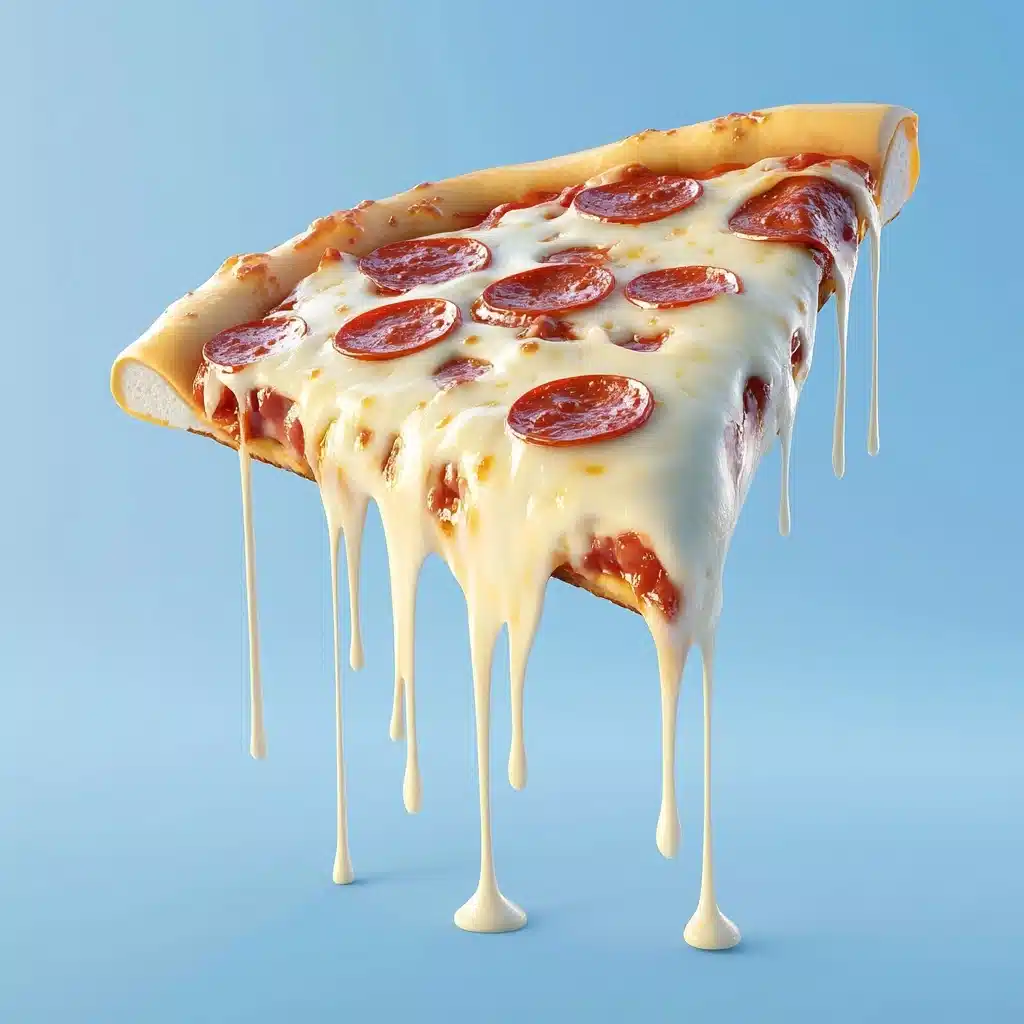3D Cartoon Pizza Render Midjourney提示词