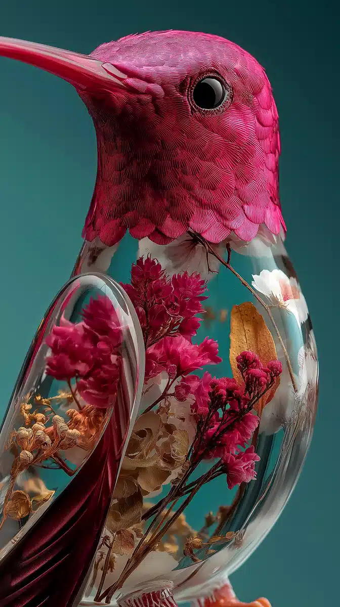 Hyperrealistic Hummingbird Sculpture Midjourney提示词