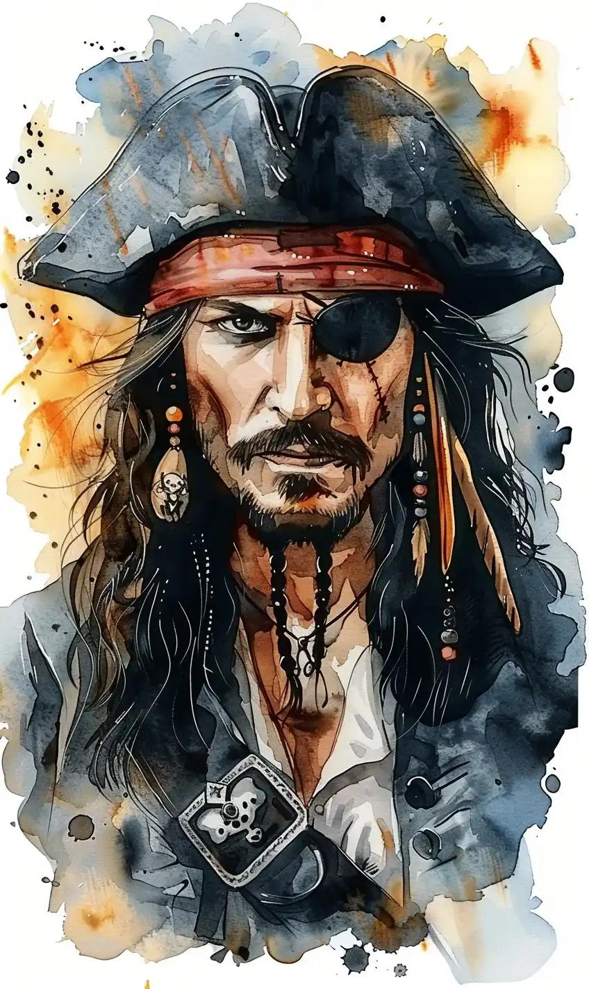 Delicate Pirate Horse Portrait Midjourney提示词