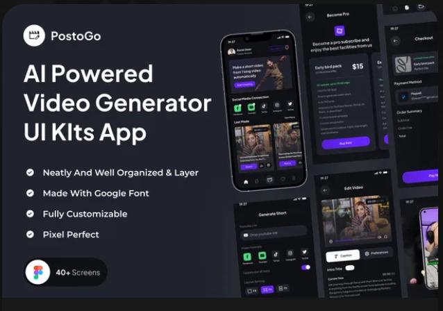 Perfect Clip - AI Powered Video Generator UI KIts App