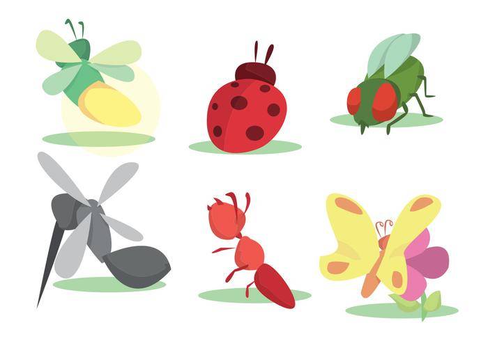 五颜六色的昆虫传染媒介集合