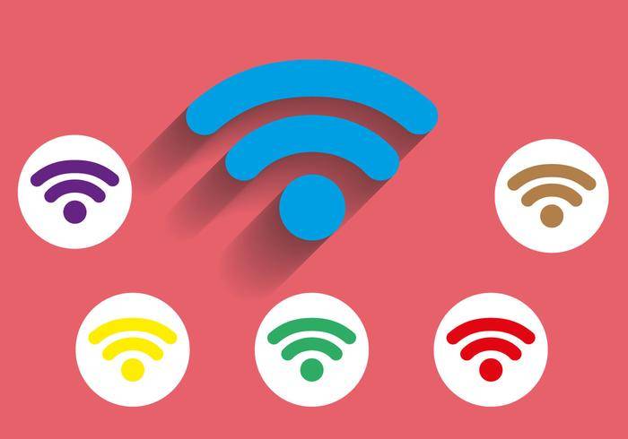 免费Wifi图标长阴影矢量