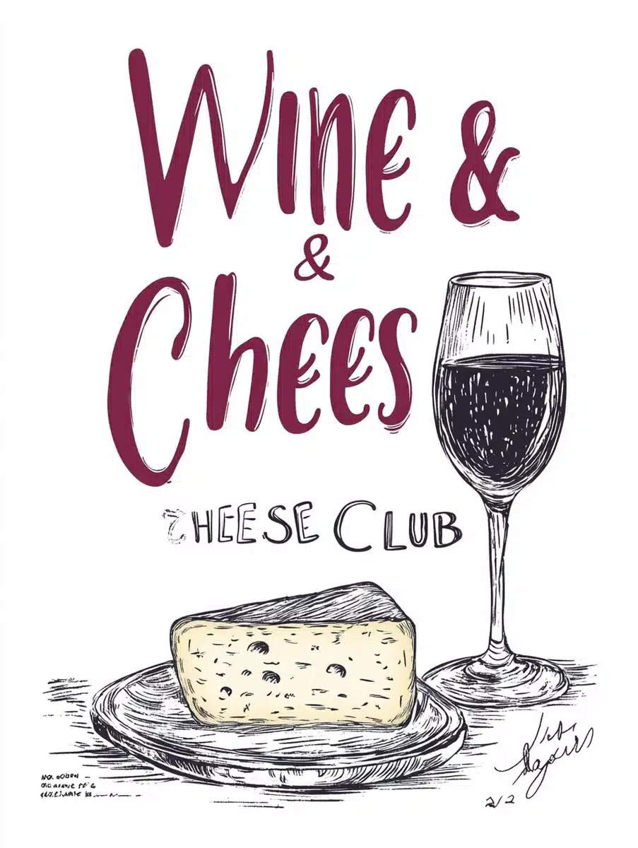 Vintage Wine Cheese Poster Midjourney提示词