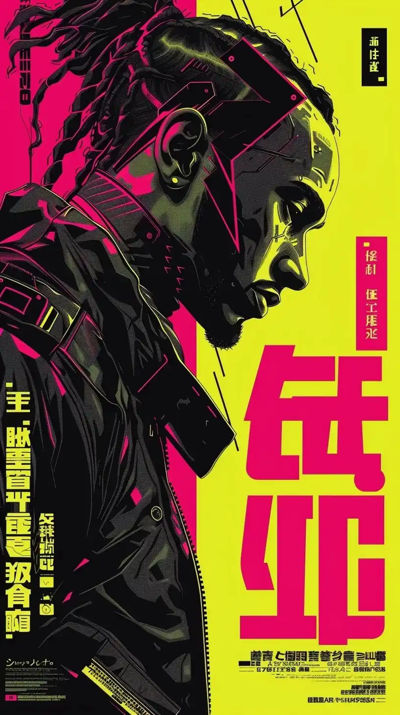Neo-Cyber Lewis Poster Midjourney提示词