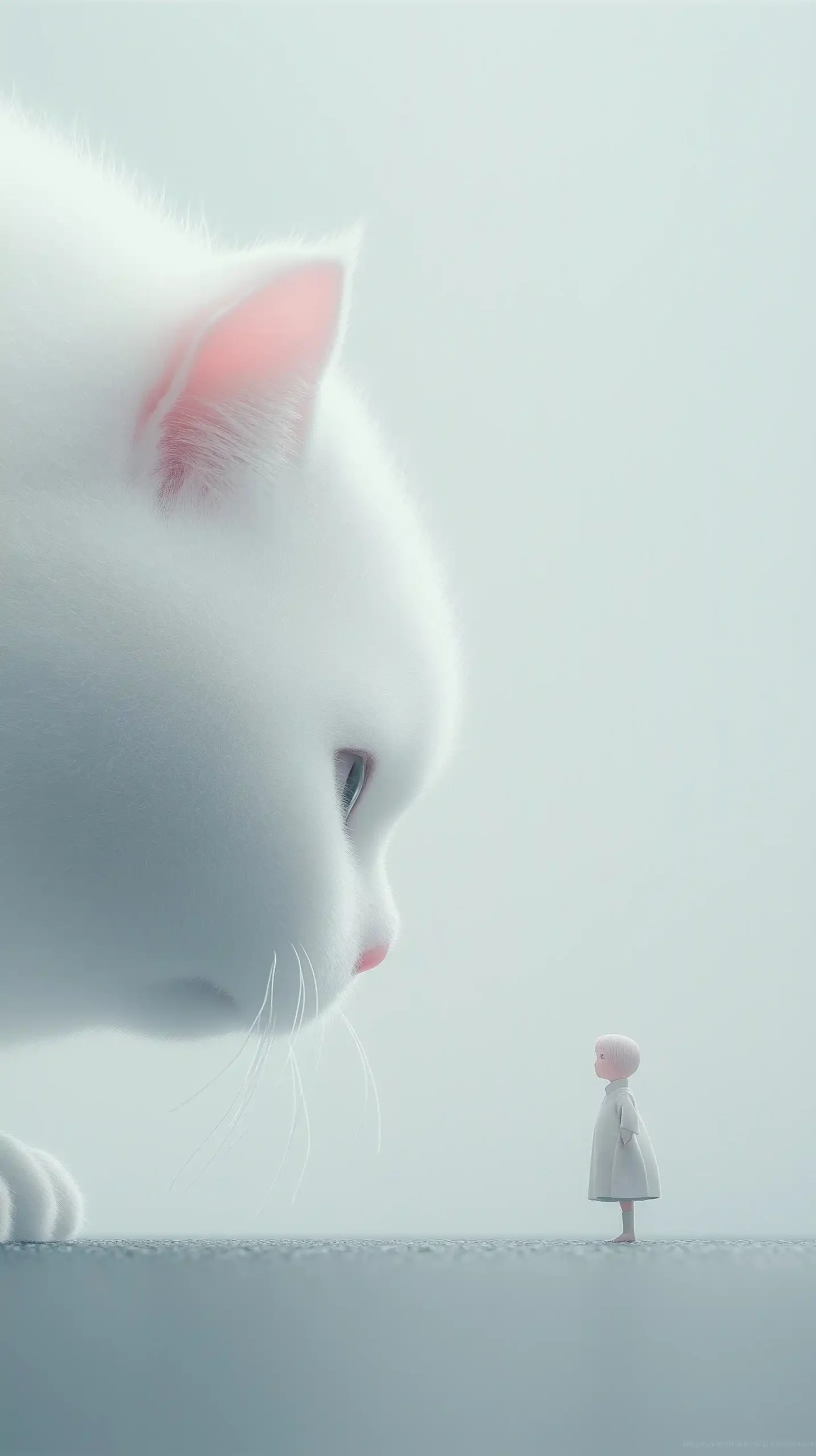 Minimalist Cat Profile Poster Midjourney提示词