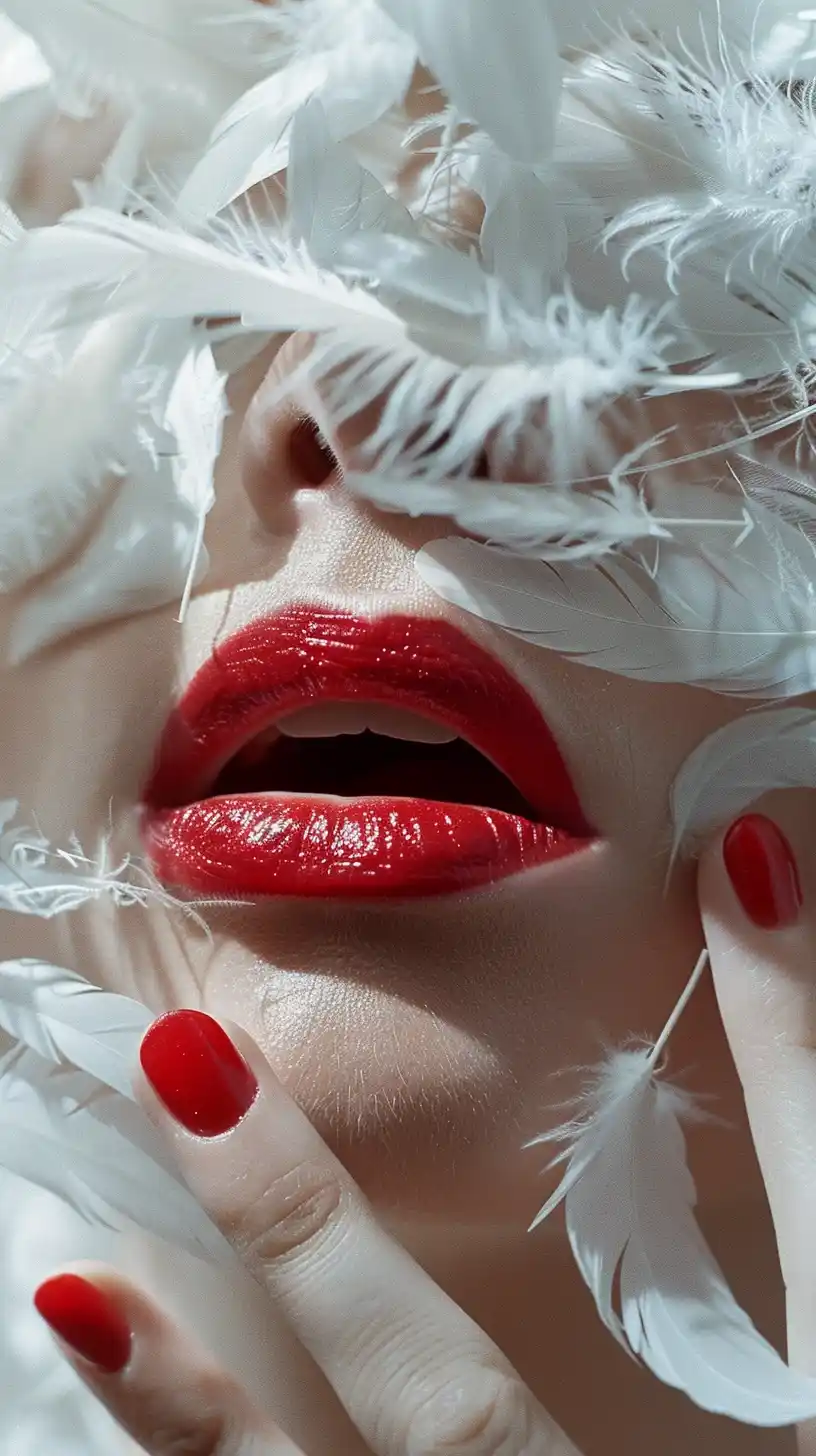 Dove-Face Close-Up Portrait Midjourney提示词