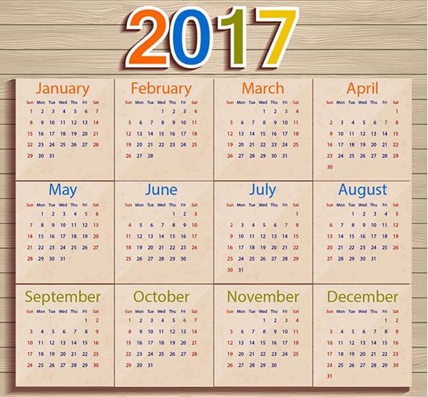 木纹2017年日历