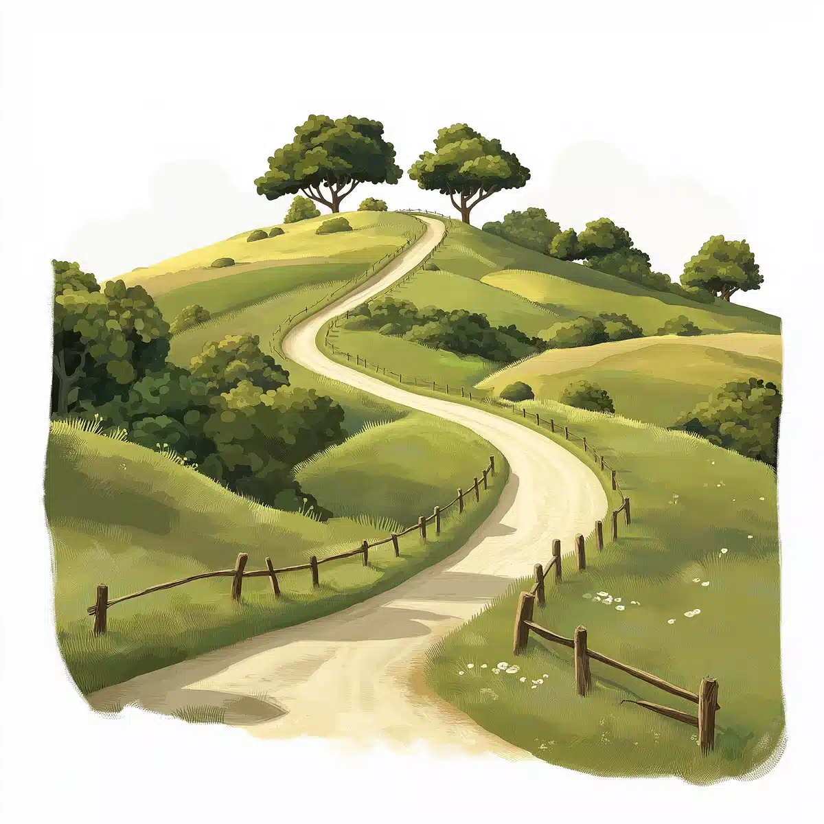 Pixar Farmland Pathway Midjourney提示词