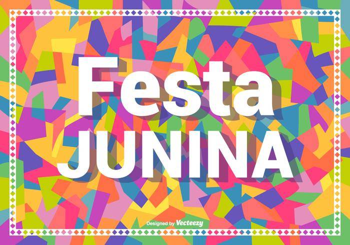 多彩党Junina矢量背景