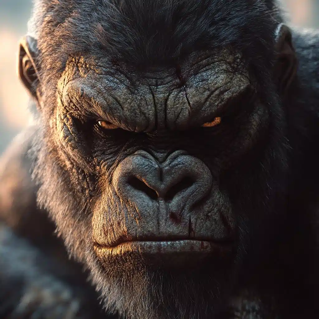 Realistic Gorilla with Scars Midjourney提示词