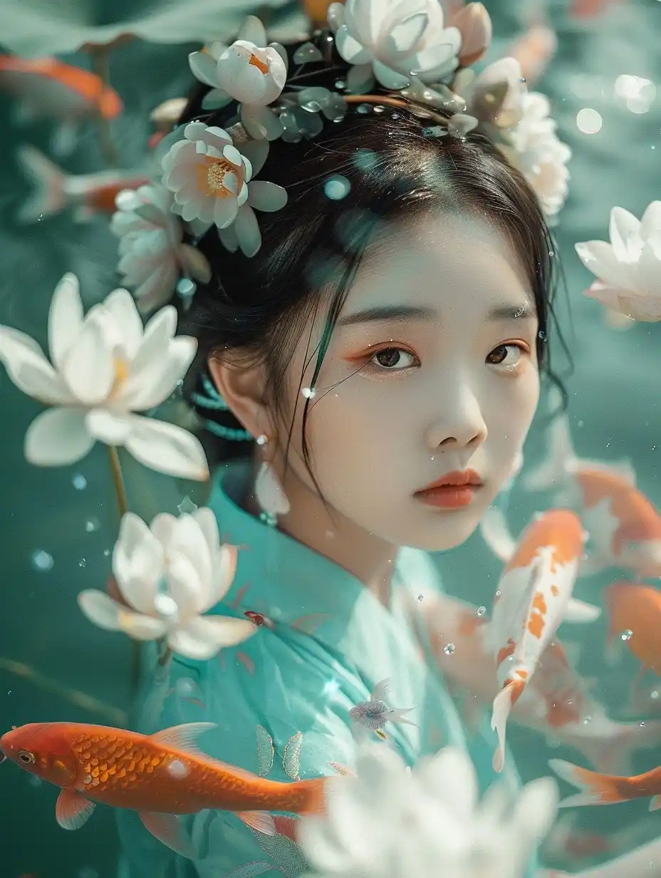 Surreal Hanfu Portrait Midjourney提示词