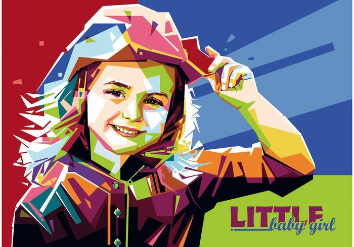 小女婴矢量WPAP