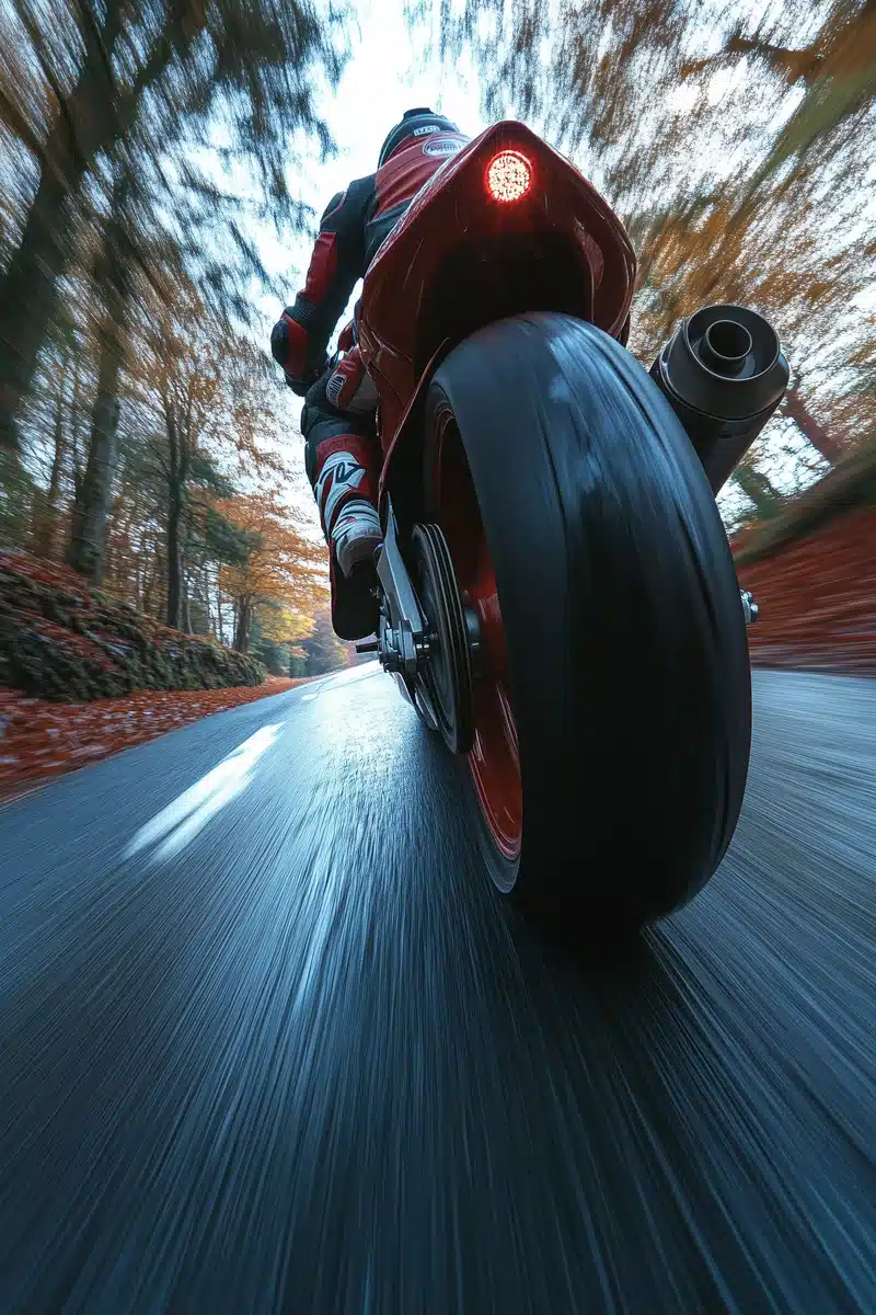 Dynamic Motorcycle Action Shot Midjourney提示词
