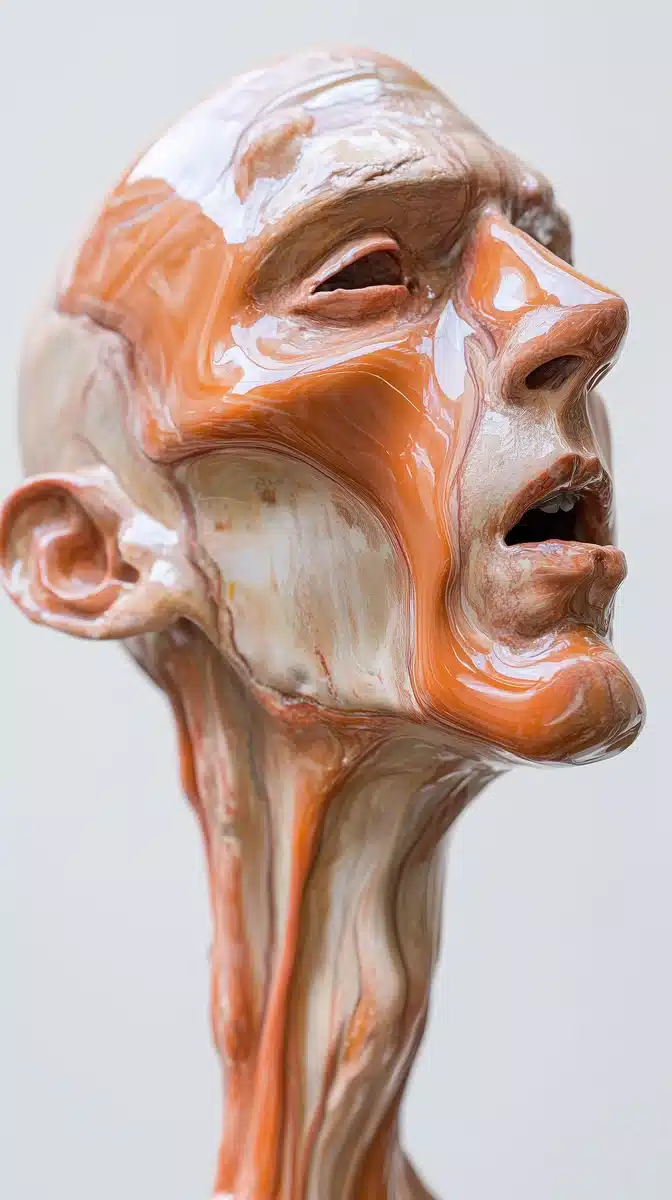 Melting Face Portrait Midjourney提示词