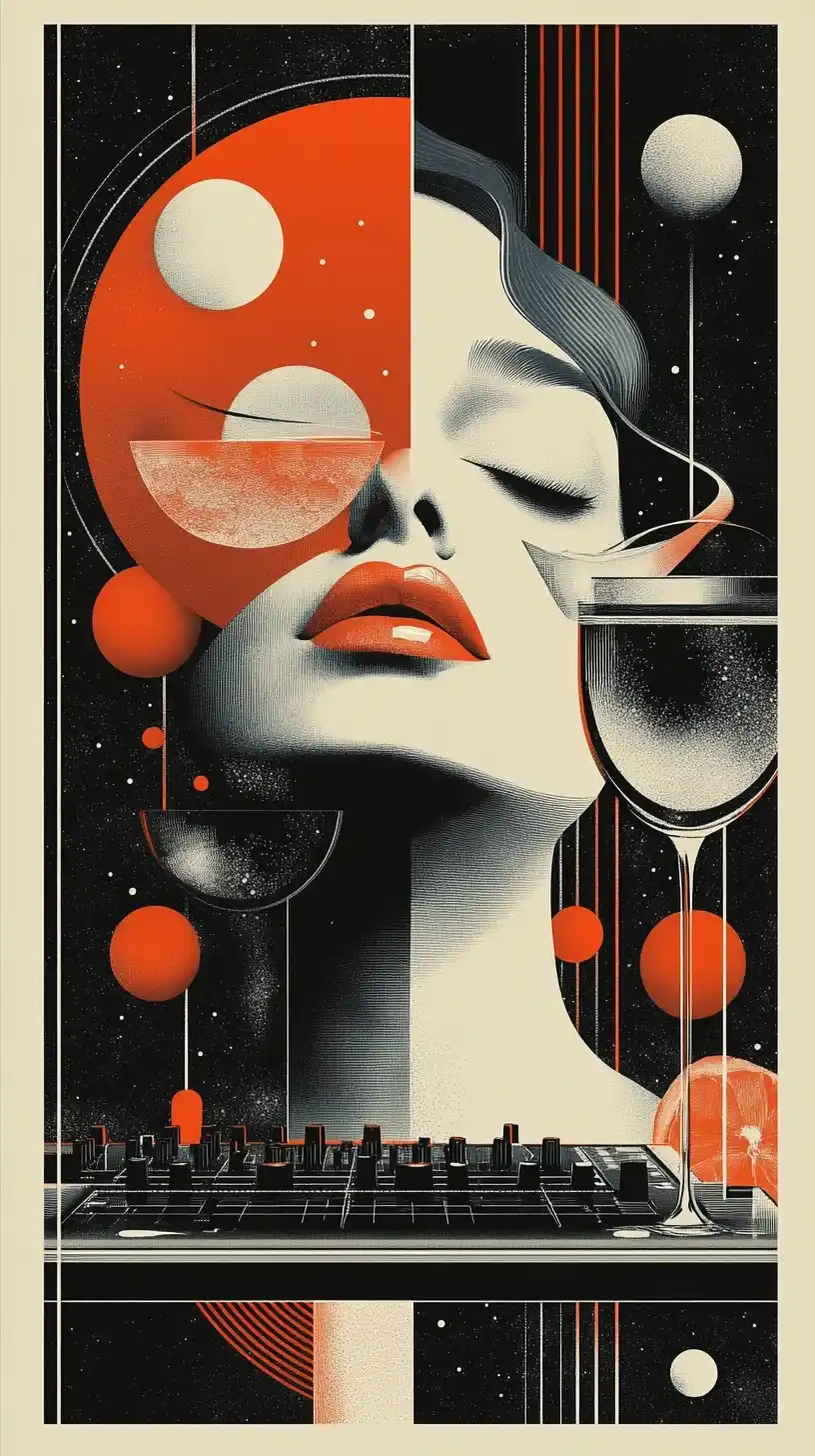 Italian DJ Dinner Poster Midjourney提示词