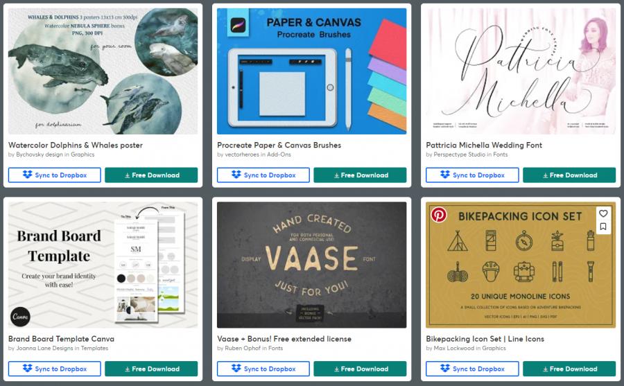 （2021年7月15日）CreativeMarket网站本周免费资源打包
