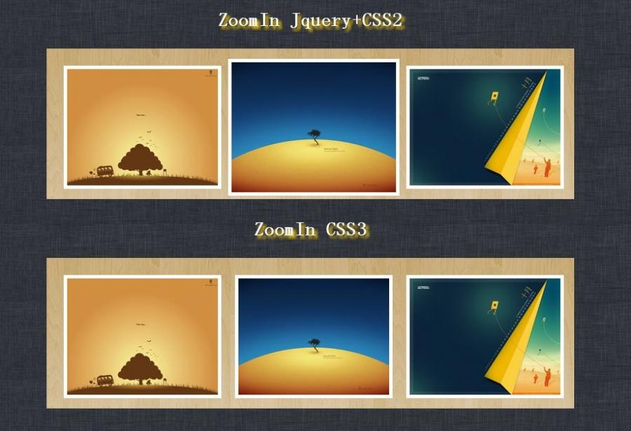 CSS+jQuery模拟CSS3图片放大效果对比 