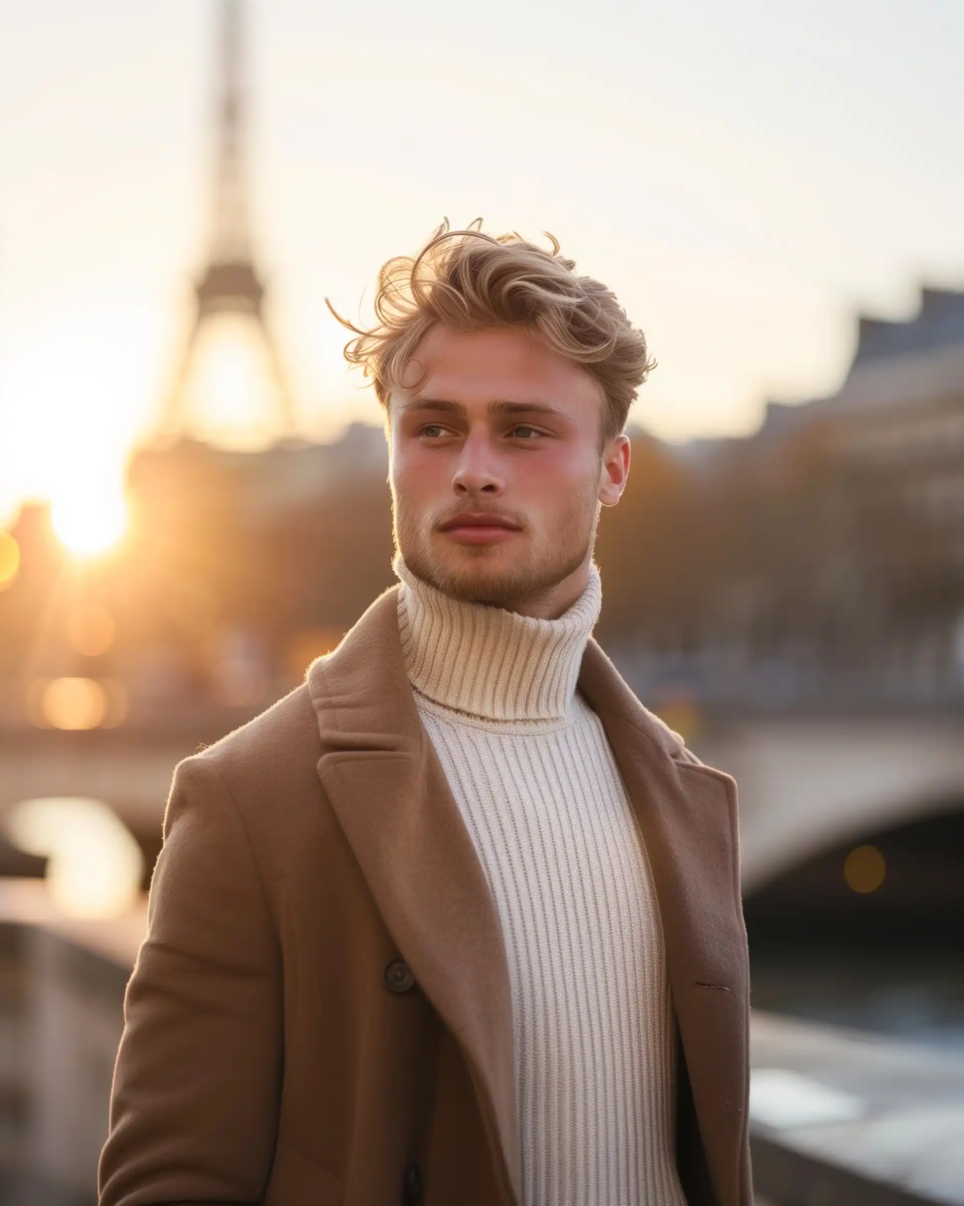 Parisian Model at Sunset Midjourney提示词