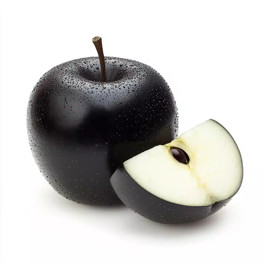 Black Apple on White Midjourney提示词