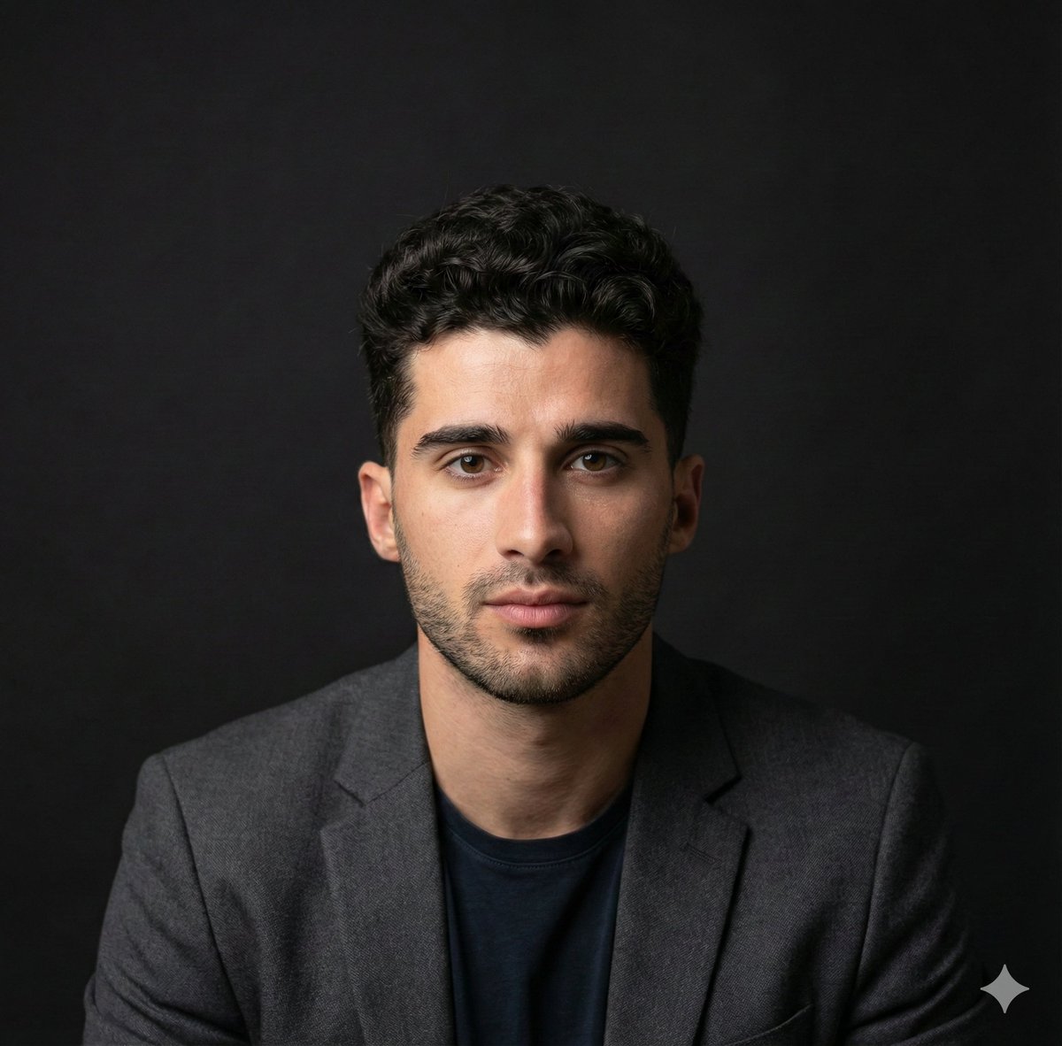 Professional Male Portrait Photography | Dark Background Nano Banana提示词