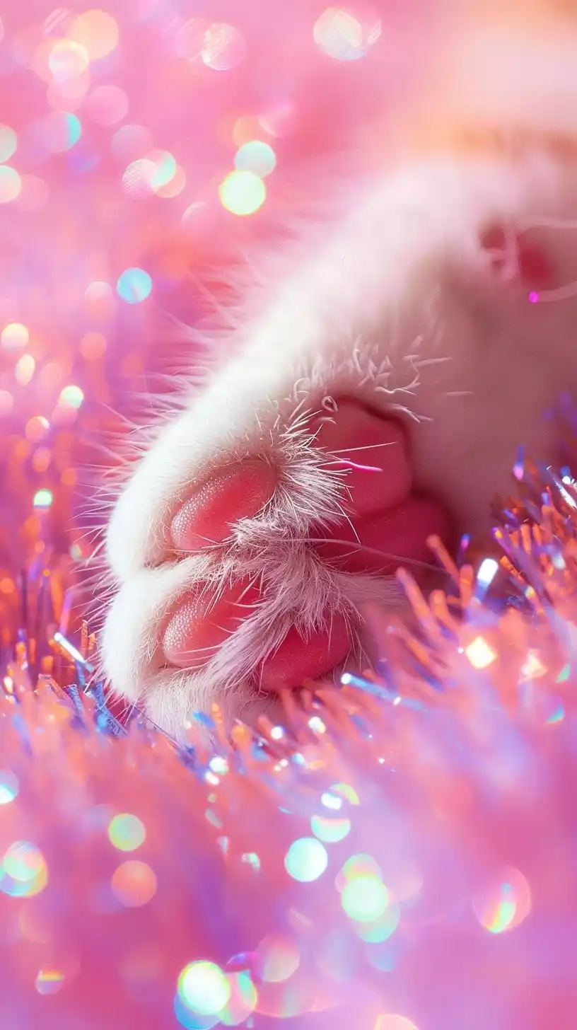 Glittery Cat Paw Art Midjourney提示词