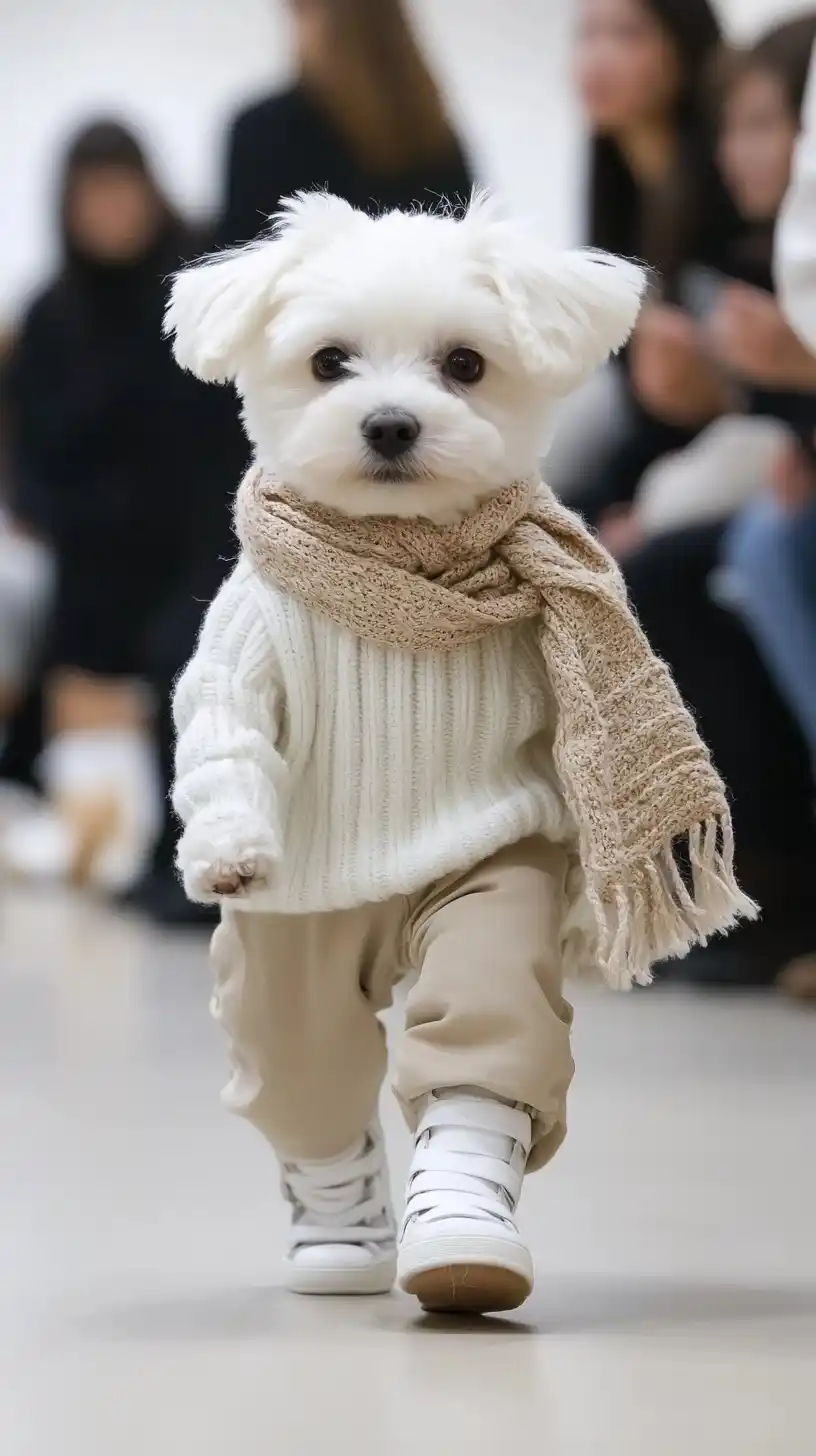 Puppy Fashion Show Runway Midjourney提示词