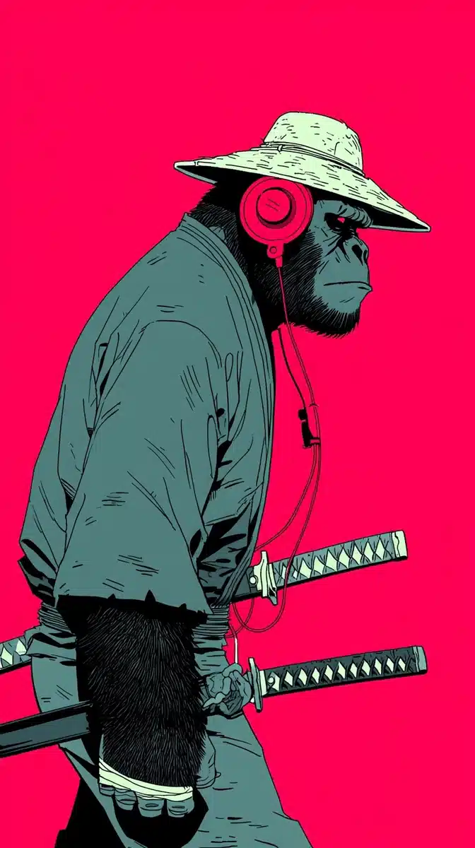 Brutal Gorilla in Profile Midjourney提示词