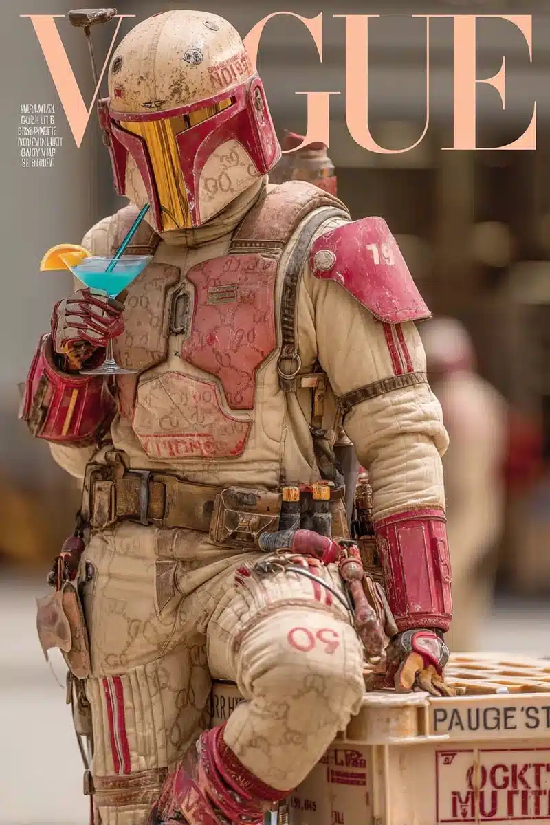 Mandalorian in Gucci Jumpsuit Midjourney提示词