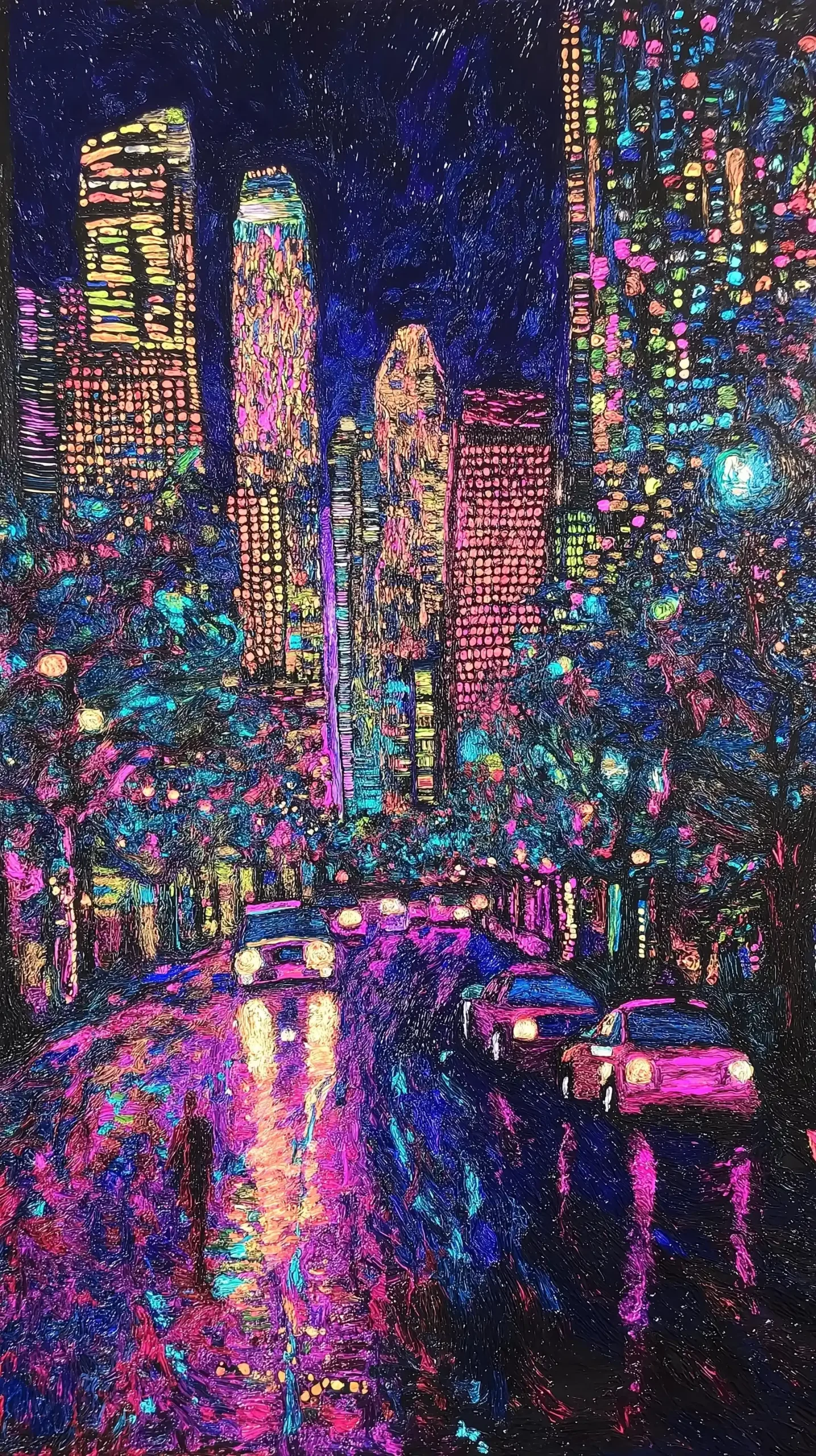 Vibrant City Life Illustration Midjourney提示词