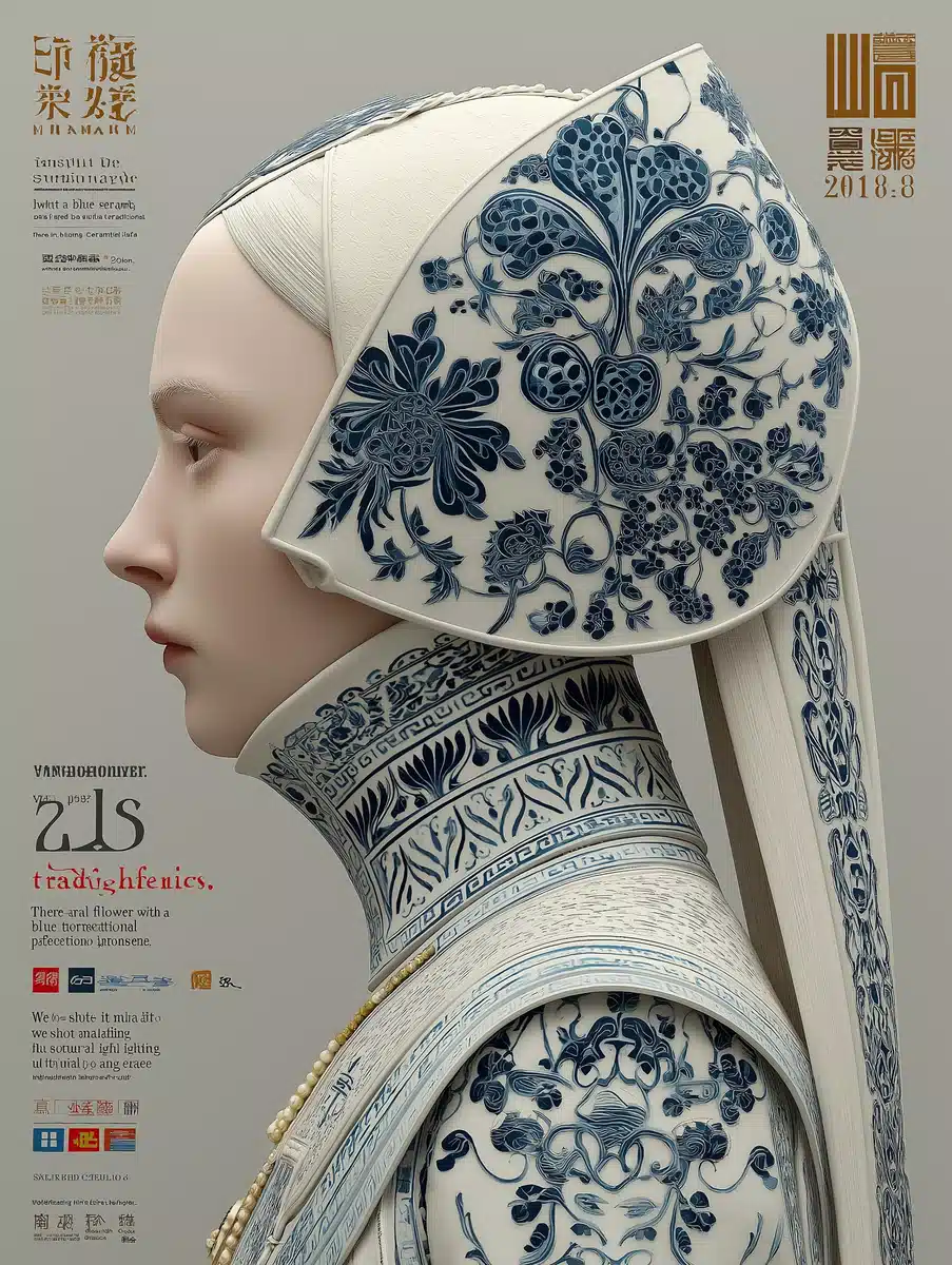 Surreal Model with Ceramics Midjourney提示词
