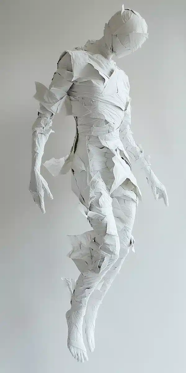 Abstract White Figure Composition Midjourney提示词