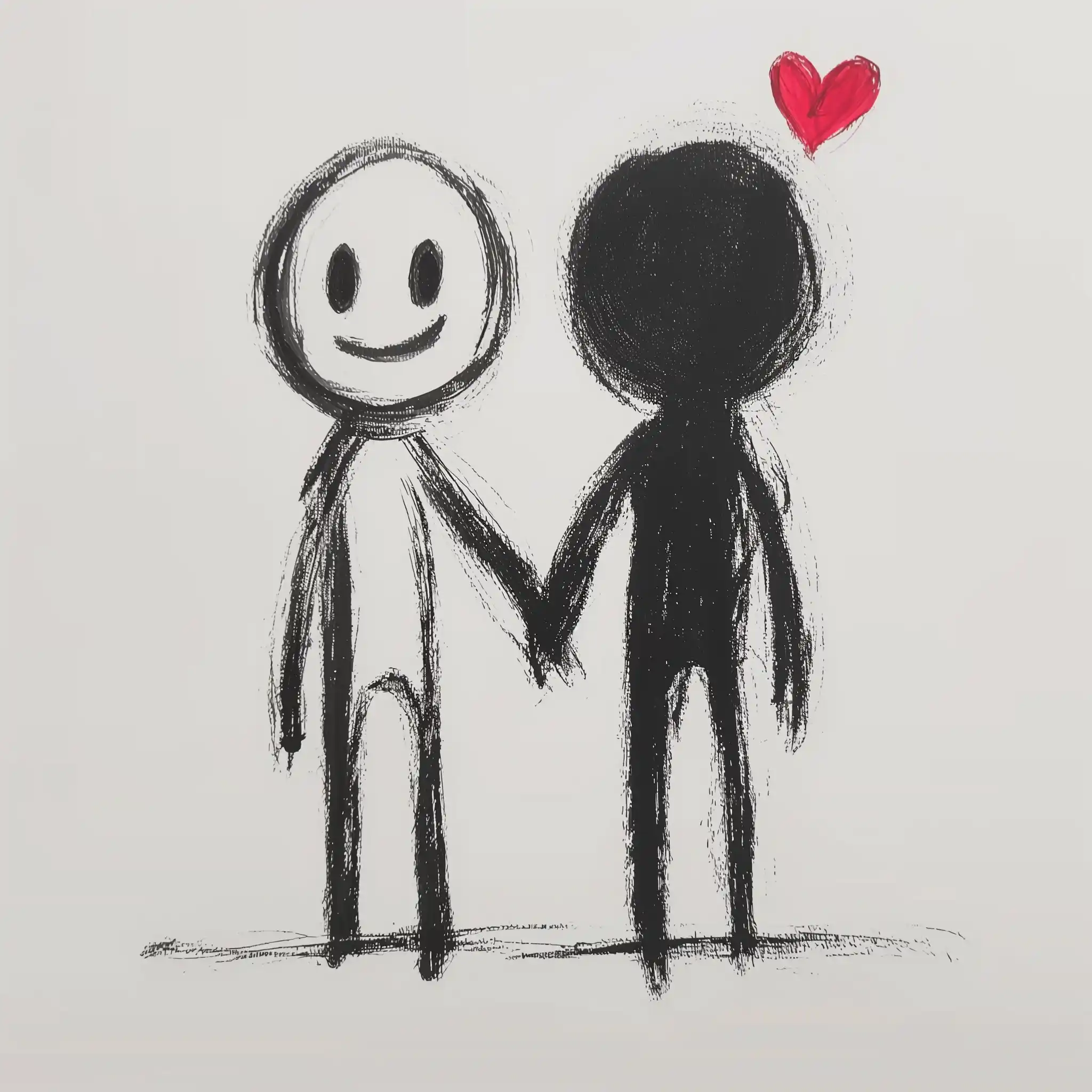 Hand-drawn Stick Figures Midjourney提示词