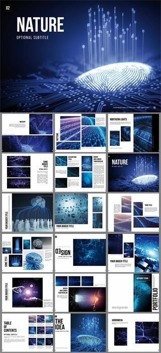 36P网络科技互联网人工智能画册模板PSD格式2022116
