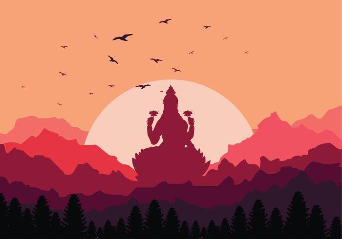 Lakshmi日落免费矢量