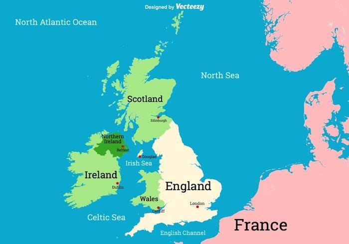 矢量不列颠群岛 - 英国地图