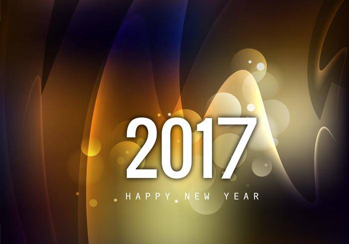 发光的新年快乐2017年贺卡