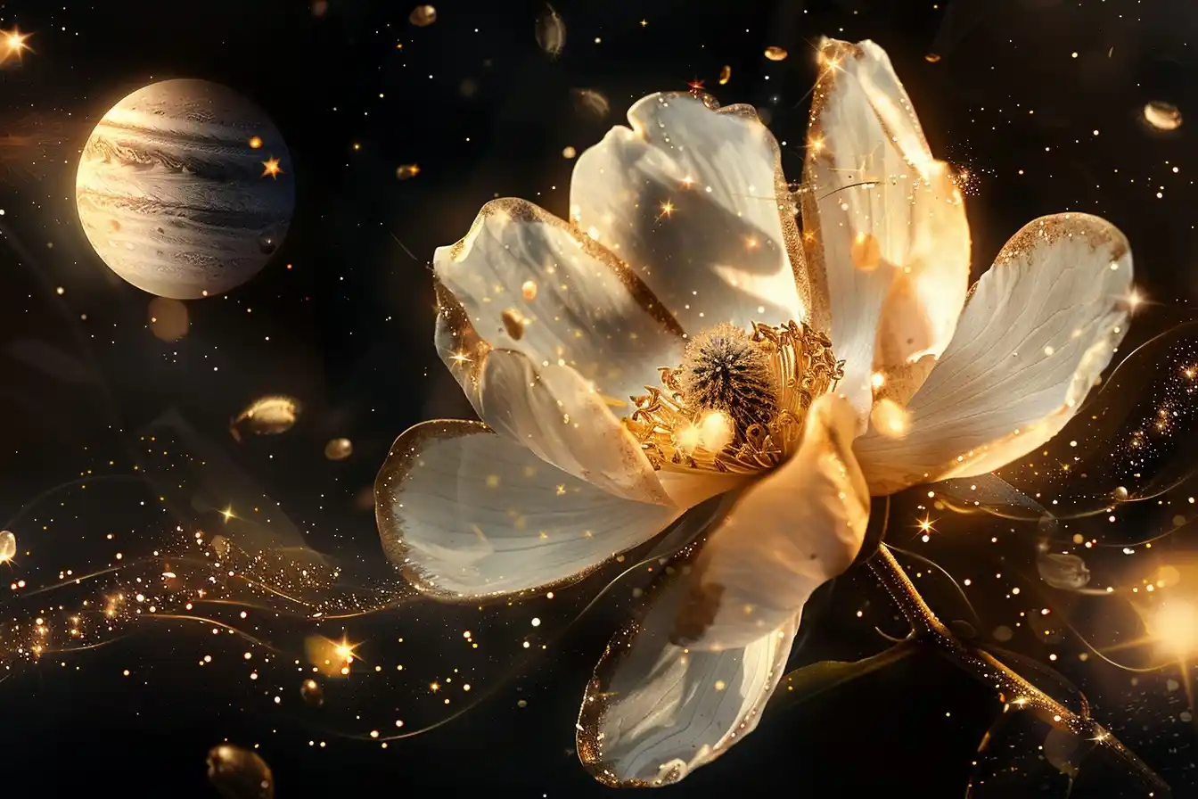 Elegant Venus Flower Portrait Midjourney提示词