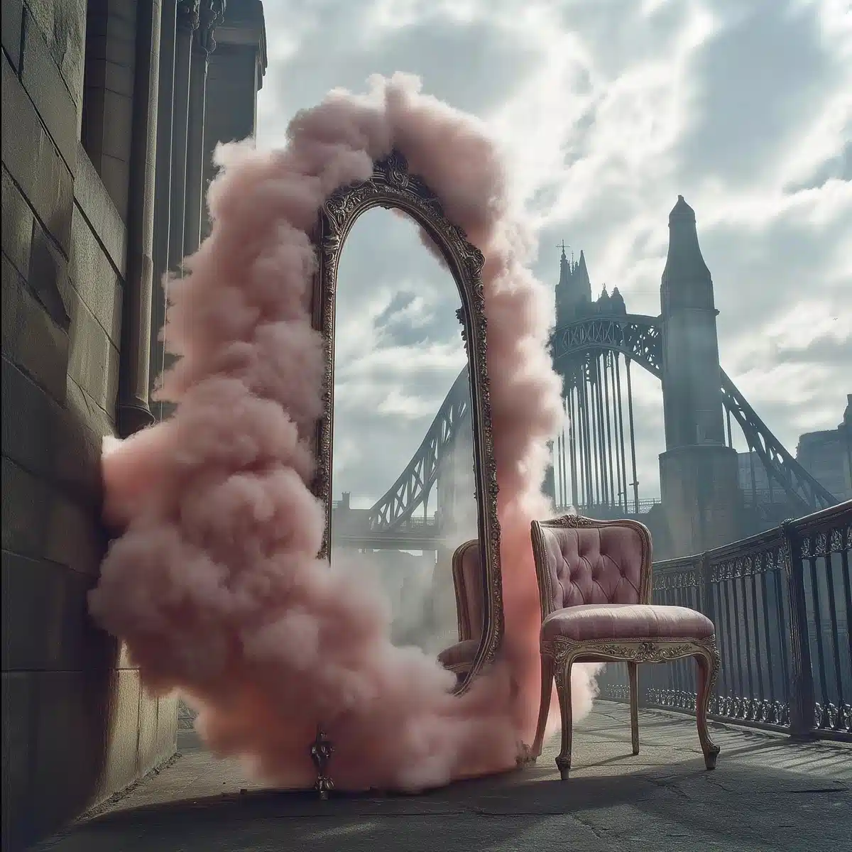 Realistic Pink Cloud Vanity Midjourney提示词