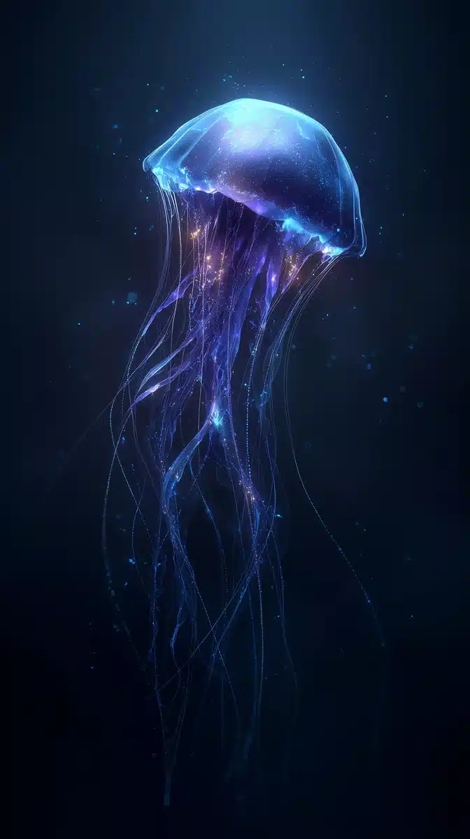 Bioluminescent Jellyfish Portrait Midjourney提示词